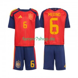 Spanien fußball trikot WM 2026 Mikel Merino 6 Kinder Heim Kurzarm