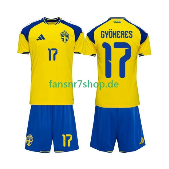 Schweden fußball trikot Viktor Gyokeres 17 Kinder Heim 2026 Kurzarm
