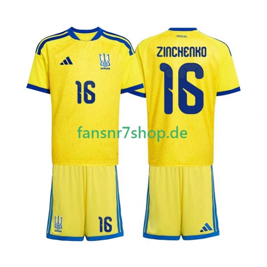 Ukraine fußball trikot WM 2026 Oleksandr Zinchenko 16 Kinder Heim Kurzarm