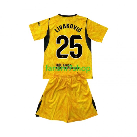 FC Barcelona fußball trikot Dominik Livakovic 25 Torhüter Kinder Viertes 2026-2027 Kurzarm
