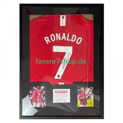 Cristiano Ronaldo Nr. 7 Manchester United Retro-Trikot 2007 – signiert, Premium-Rahmen