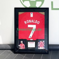Cristiano Ronaldo Nr. 7 Manchester United Retro-Trikot 2007 – signiert, Premium-Rahmen