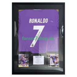 Cristiano Ronaldo Nr. 7 Real Madrid Retro Auswärtstrikot 2016 – signiert, Premium-Rahmen