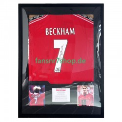 David Beckham Nr. 7 Manchester United Retro Heimtrikot 1998 – signiert, Premium-Rahmen