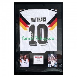 Matthäus Nr. 10 Deutschland Retro Heimtrikot 1990 – signiert, Premium-Rahmen