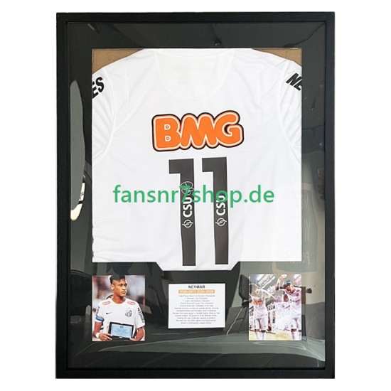 Neymar Jr. Nr. 11 Santos FC Retro Heimtrikot 2011 – signiert, Premium-Rahmen