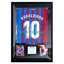 Ronaldinho Nr. 10 FC Barcelona Heimtrikot 2021 – signiert, Premium-Rahmen