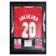 Solskjær Nr. 20 Norwegen Retro Heimtrikot 1998 – signiert, Premium-Rahmen