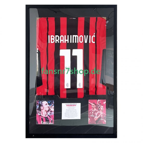 Zlatan Ibrahimović Nr. 11 AC Milan Heimtrikot 2021 – signiert, Premium-Rahmen