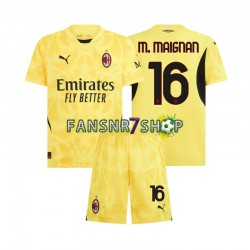 AC Mailand fußball trikot Mike Maignan 16 Torhüter Kinder Auswärts 2024-2025 Kurzarm