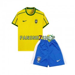 Brasilien fußball trikot 1998 Kinder Heim Retro Kurzarm