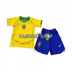 Brasilien fußball trikot Kinder Heim Retro 2004 Kurzarm