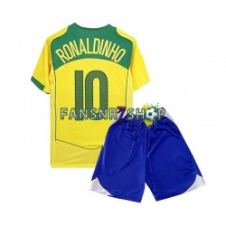 Brasilien fußball trikot Ronaldiho 10 Kinder Heim Retro 2004 Kurzarm