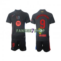 FC Barcelona fußball trikot Robert Lewandowski 9 Kinder Auswärts 2024-2025 Kurzarm