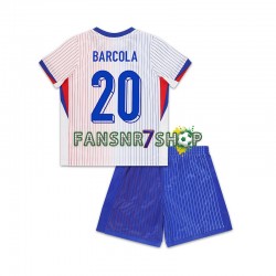 Frankreich fußball trikot Bradley Barcola 20 Kinder Auswärts 2024 Kurzarm