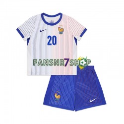Frankreich fußball trikot Bradley Barcola 20 Kinder Auswärts 2024 Kurzarm