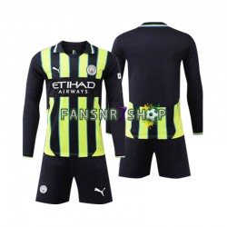 Manchester City fußball trikot Kinder Auswärts 2024-2025 Langarm