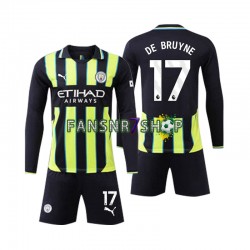 Manchester City fußball trikot Kevin De Bruyne 17 Kinder Auswärts 2024-2025 Langarm