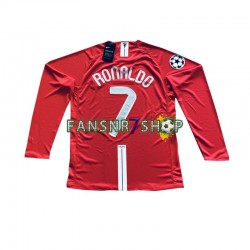 Manchester United fußball trikot Cristiano Ronaldo 7 Champion League 2007 Herren Heim Retro Langarm
