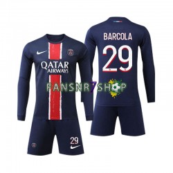 Paris Saint-Germain fußball trikot Bradley Barcola 29 Kinder Heim 2024-2025 Langarm