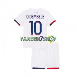 Paris Saint-Germain fußball trikot Ousmane Dembele 10 Kinder Auswärts 2024-2025 Kurzarm