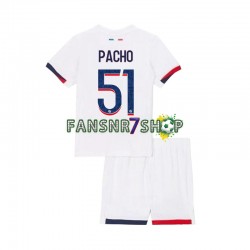 Paris Saint-Germain fußball trikot Willian Pacho 51 Kinder Auswärts 2024-2025 Kurzarm