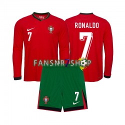 Portugal fußball trikot Euro 2024 Ronaldo 7 Kinder Heim Langarm