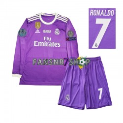 Real Madrid fußball trikot Cristiano Ronaldo 7 2016 Kinder Auswärts Retro Langarm