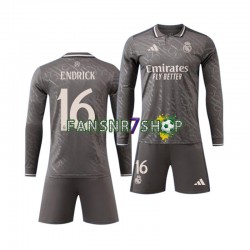 Real Madrid fußball trikot ENDRICK 16 Kinder Auswärts 2024-2025 Langarm