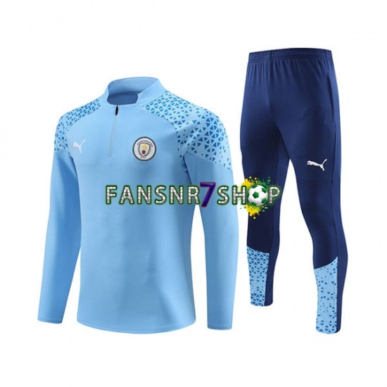 Manchester City Sweatshirts Anzüge Blau 2023-2024
