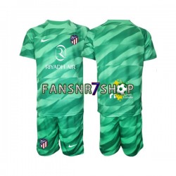 Atlético Madrid fußball trikot Torhüter Kinder Auswärts Grün 2023-2024 Kurzarm