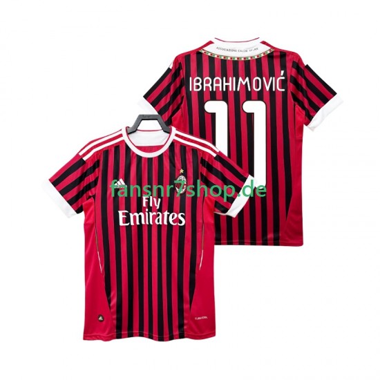 AC Mailand fußball trikot Zlatan IBRAHIMOVIC 11 2012 Herren Heim Retro 2011 Kurzarm