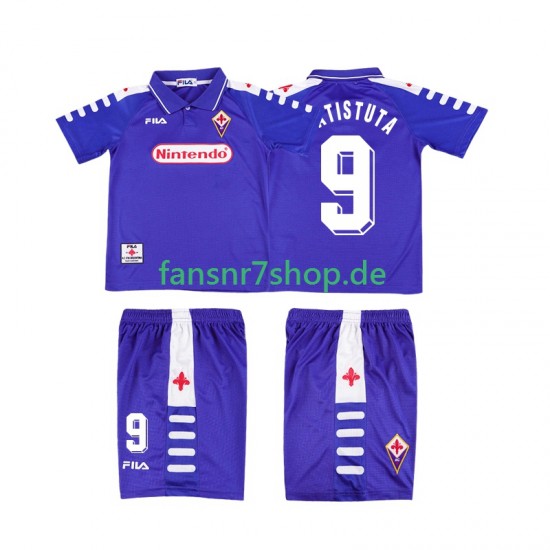 AC Florenz fußball trikot BATISTUTA 9 1998 Kinder Heim Retro 1999 Kurzarm