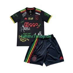 Ajax Amsterdam fußball trikot Bob Marley Special Kinder Heim Schwarz 2025-2026 Kurzarm