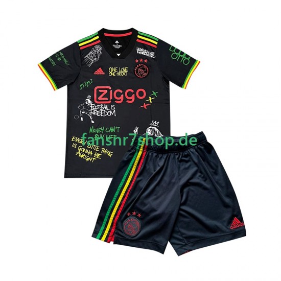 Ajax Amsterdam fußball trikot Bob Marley Special Kinder Heim Schwarz 2025-2026 Kurzarm