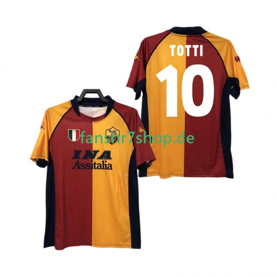 AS Rom fußball trikot Totti 10 2000-2001 Herren Heim Retro Kurzarm