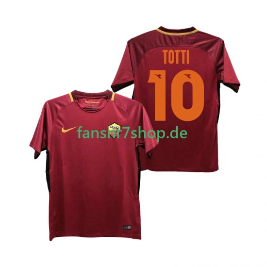 AS Rom fußball trikot Totti 10 2017-2018 Herren Heim Retro Kurzarm
