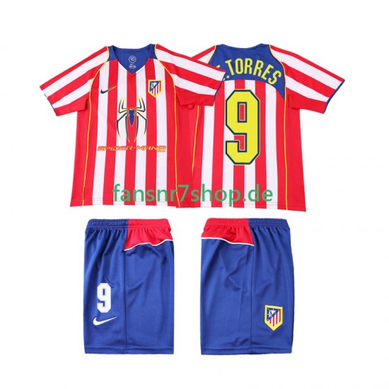 Atlético Madrid fußball trikot F TORRES 9 2005 Kinder Heim Retro 2004 Kurzarm