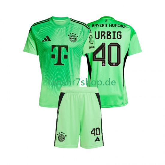 FC Bayern München fußball trikot Jonas Urbig 40 Torhüter Kinder Heim 2025-2026 Kurzarm