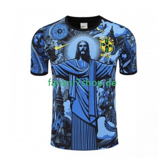 Brasilien fußball trikot Jesus Herren Heim Blau 2024-2025 Kurzarm