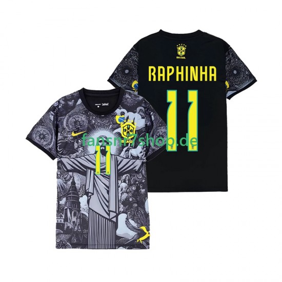 Brasilien fußball trikot RAPHINHA 11 Cheist the Redeemer Herren Heim 2024 Kurzarm
