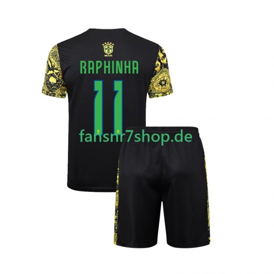 Brasilien fußball trikot RAPHINHA 11 Jesus Kinder Heim 2024 Kurzarm