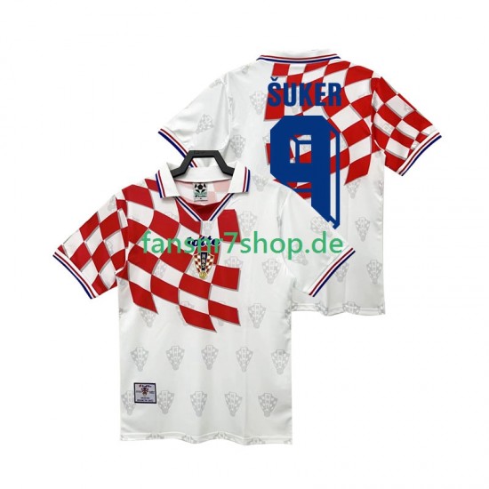 Kroatien fußball trikot BSUKER 9 1998 Herren Heim Retro Kurzarm