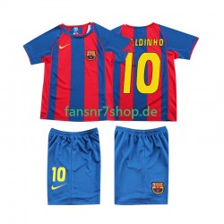 FC Barcelona fußball trikot RONALDINHO 10 Kinder Heim Retro 2004 Kurzarm