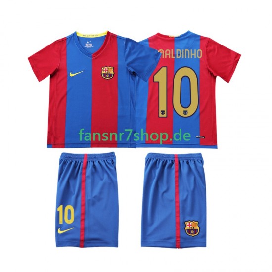 FC Barcelona fußball trikot RONALDINHO 10 2007 Kinder Heim Retro 2006 Kurzarm
