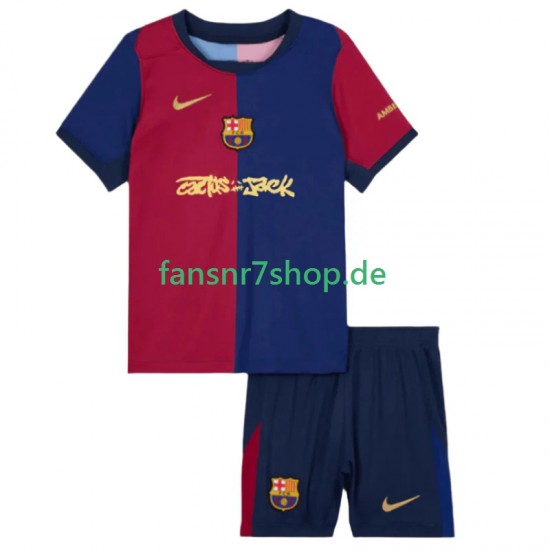 FC Barcelona fußball trikot TRAVIS SCOTT Kinder Heim 2024-2025 Kurzarm