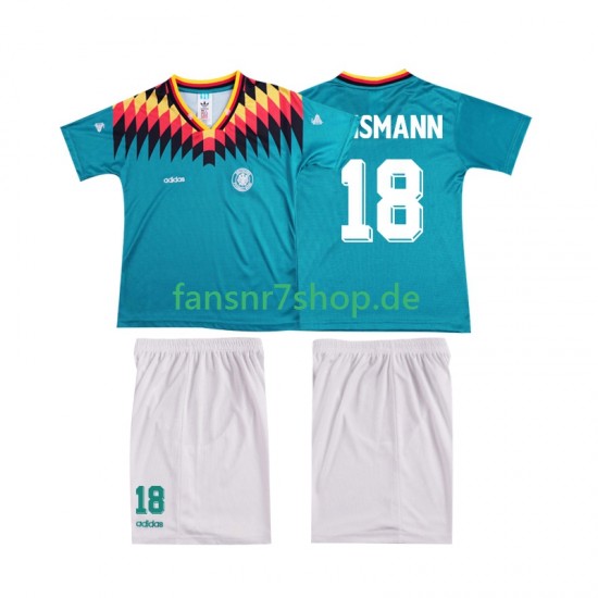Deutschland fußball trikot KLINSMANN 18 Kinder Auswärts Retro 1994 Kurzarm