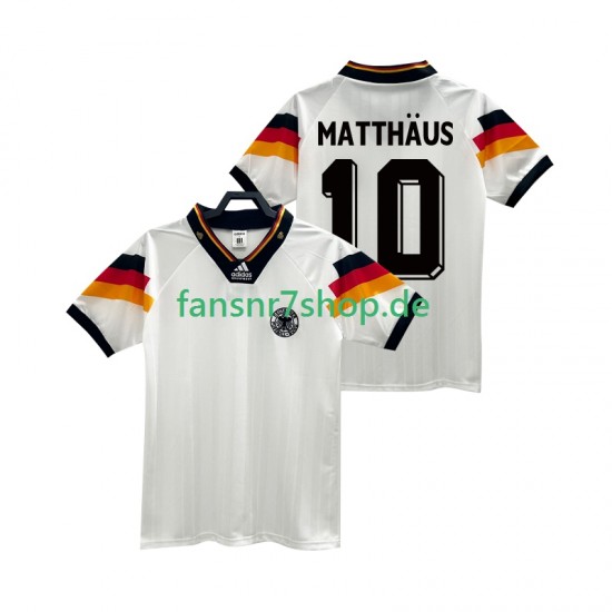 Deutschland fußball trikot MATTHAUS 10 1992 Herren Heim Retro Kurzarm
