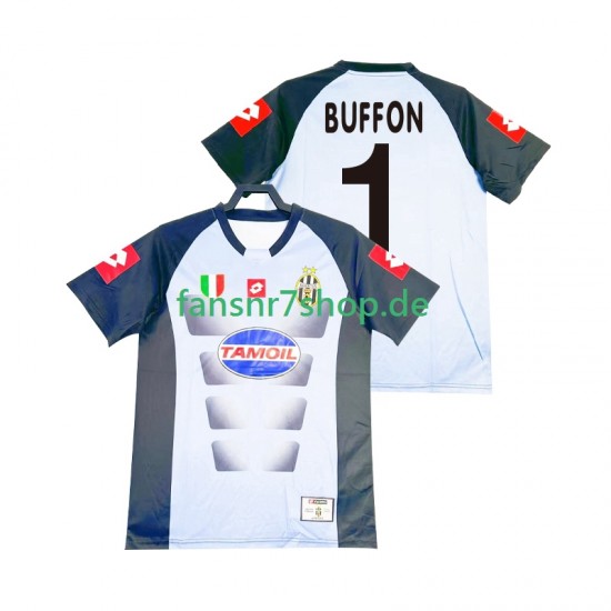 Juventus Turin fußball trikot Buffon 1 Torhüter Herren Heim Retro 2002-2003 Kurzarm
