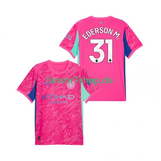 Manchester City fußball trikot Ederson Moraes 31 Torhüter Herren Auswärts 2025-2026 Kurzarm